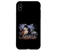 Custodia per iPhone XS Max Cavalli in esecuzione Vintage anni '90 Fulmine Tempesta Western Cow