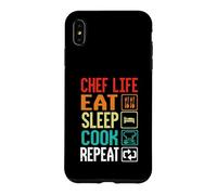 Custodia per iPhone XS Max Chef Life Eat Cook Repeat Funny Cooking Chefs Lover
