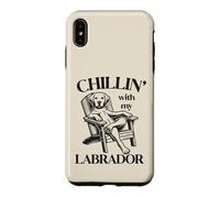 Custodia per iPhone XS Max Chillin 'with my Labrador Dog Summer Lounge Chair