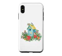 Custodia per iPhone XS Max Christmas Holiday Wreath Birdhouse Birds & Bells