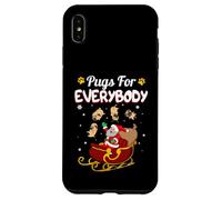 Custodia per iPhone XS Max Christmas Pugs For Everybody Santa's Sleigh Pug Dog lover