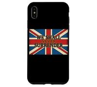 Custodia per iPhone XS Max Citazione Union Jack We Shall Never Surrender Churchill
