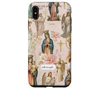 Custodia per iPhone XS Max Collage cristiano cattolico floreale vintage della Vergine
