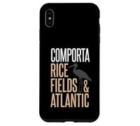 Custodia per iPhone XS Max Comporta Portogallo campi di riso e silhouette di cicogna atlantica