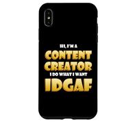 Custodia per iPhone XS Max Content Creator IDGAF Meme Video Content Creation Cosplay