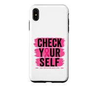 Custodia per iPhone XS Max Controlla te stesso nastro rosa consapevolezza del cancro al seno