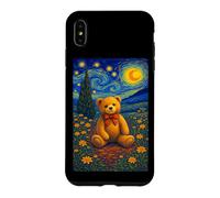 Custodia per iPhone XS Max Cool Teddy Bear in the Starry Night Painting Concept Art
