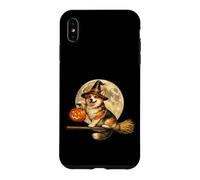Custodia per iPhone XS Max Corgi Cappello da strega Jack O Lantern Pumpkin Full Moon scopa