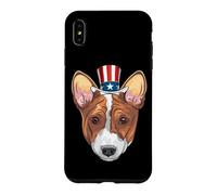 Custodia per iPhone XS Max Corgi Uncle Sam 4 luglio USA Dog Puppy
