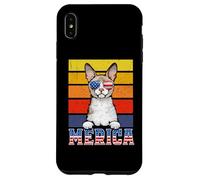 Custodia per iPhone XS Max Cornish Rex Cat 4th Of July Merica American Mericat Cats