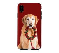 Custodia per iPhone XS Max Corona d'Avvento natalizia per cani Golden Retriever