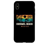 Custodia per iPhone XS Max Cozumel Beach Messico Retro Tramonto Palma Spiaggia Tropicale Vibes