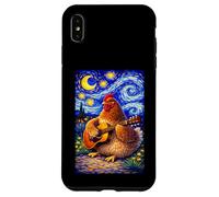 Custodia per iPhone XS Max Cozy Chicken Playing Guitar Whimsical Art Music Farmer Hen