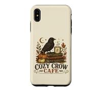 Custodia per iPhone XS Max Cozy Crow Cafe, design vintage per amanti del caffè autunnale