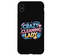 Custodia per iPhone XS Max Crazy Cleaning Lady Housekeeping Governante Pulitore divertente