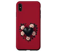Custodia per iPhone XS Max Cuore Nero E Corona Di Rose Nere