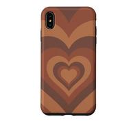 Custodia per iPhone XS Max Custodia per telefono marrone a forma di cuore per amanti del cioccolato, regalo d'amore