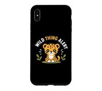 Custodia per iPhone XS Max Cute Animal Leopard quote Funny Wild Thing Alert
