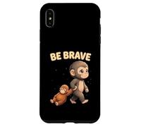 Custodia per iPhone XS Max Cute Baby Monkey Be Brave Viral Meme Emozionale Peluche