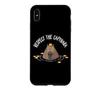 Custodia per iPhone XS Max Cute Kids Mens Womens Oranges Meme Lover Respect Capybara