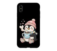 Custodia per iPhone XS Max Cute Penguin Hot Cocoa Winter Beanie Scarf Socks