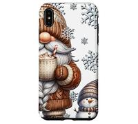 Custodia per iPhone XS Max Cute Snowflake Patterns And Pumpkin Spice Gnome For Winter