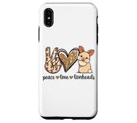 Custodia per iPhone XS Max Cute Womens Girls Kawaii Peace Love Lionhead Rabbit Lover
