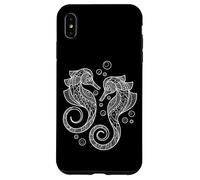 Custodia per iPhone XS Max Cute Womens Girls Two Mandala Pattern Seahorse Lover