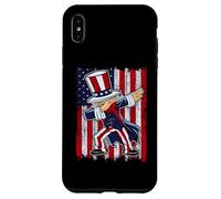 Custodia per iPhone XS Max Dabbing Uncle Sam America Flag Patriotic 4th of July