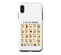 Custodia per iPhone XS Max Dalla A alla Z per imparare l'alfabeto degli animali per bambini e amanti degli animali