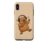 Custodia per iPhone XS Max Dancing Capybara con cuffie Musica Design