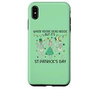 Custodia per iPhone XS Max Dead Inside St Patricks Day Dancing Skeletons Lucky Clover