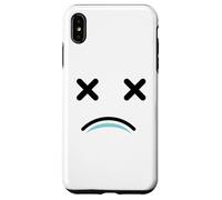 Custodia per iPhone XS Max Dead Tired Face - Funny Cartoon White/Blue