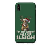 Custodia per iPhone XS Max Design divertente con scritta in inglese "I'm not Rudolf but I still sleigh"