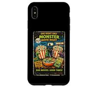 Custodia per iPhone XS Max Design Film Horror Retro Finto con Popcorn Mostri Drive-In