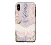 Custodia per iPhone XS Max Design pastello per giardini con falene e fiori selvatici