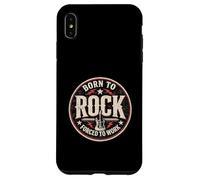 Custodia per iPhone XS Max Design vintage con chitarra Born To Rock Forced To Work