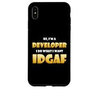 Custodia per iPhone XS Max Developer IDGAF Funny Occupational Hacker Costume Coder Dev