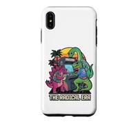 Custodia per iPhone XS Max Dinosauri Giocando Arcade Retro 80s Gaming Graphic