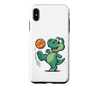 Custodia per iPhone XS Max Dinosauro che gioca a calcio dinosauri per bambini