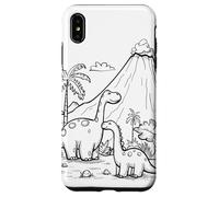 Custodia per iPhone XS Max Dinosauro Coloring Book Art Color In Design