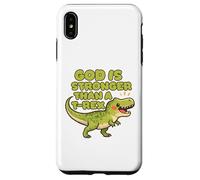 Custodia per iPhone XS Max Dio è più forte di un Trex Cute Dino Kids Christianity