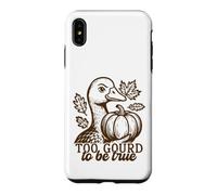 Custodia per iPhone XS Max Divertente anatra troppo zucca per essere un vero gioco di parole autunnale