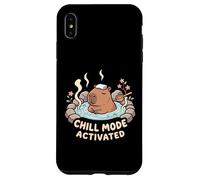 Custodia per iPhone XS Max Divertente Carino Capibara Bagno Rilassante Chill Mode