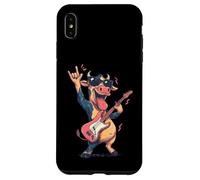 Custodia per iPhone XS Max Divertente cartone animato mucca a dondolo chitarra stile vintage