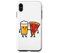 Custodia per iPhone XS Max Divertente design con scritta "Best Friends" con birra e pizza, per uomini, donne, papà, mamma