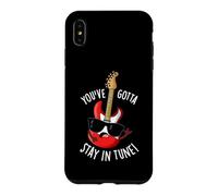 Custodia per iPhone XS Max Divertente gioco di parole con chitarra Ya Gotta Stay In Tune
