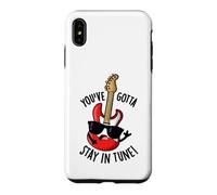 Custodia per iPhone XS Max Divertente gioco di parole con chitarra Ya Gotta Stay In Tune