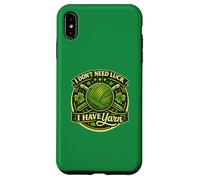 Custodia per iPhone XS Max Divertente I Don't Need Luck I Have Yarn Crocheter Shamrock