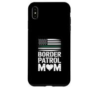Custodia per iPhone XS Max Divertente mamma della pattuglia di frontiera che dice il cuore della bandiera americana